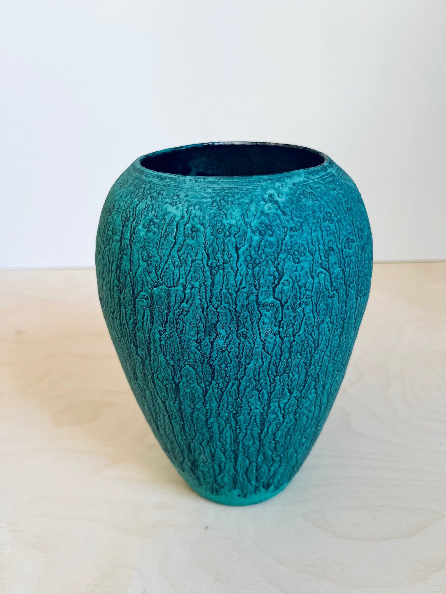 Drip Finish Metal Vase, 8.5”