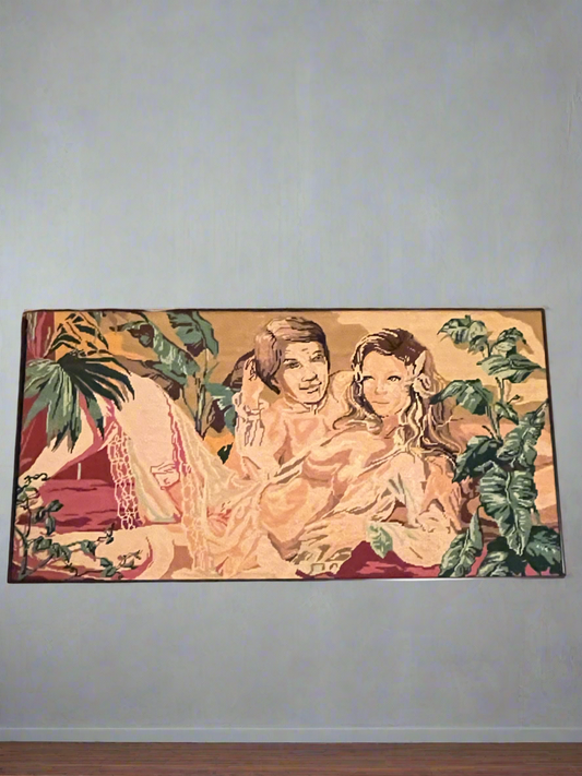 1970s French Tapestry | Kitchy Vintage Nudie Needlepoint