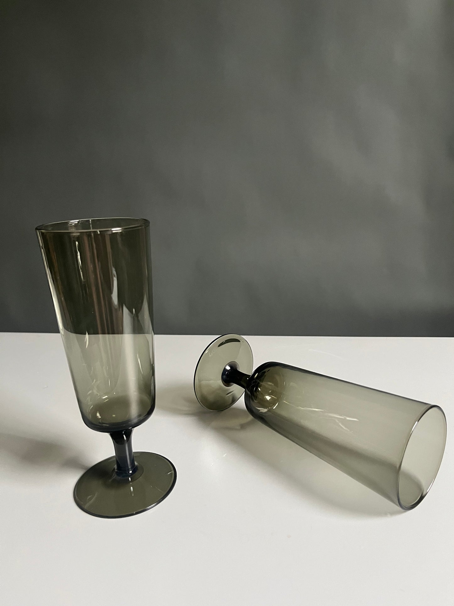 Smokey Grey Pilsner Glasses | MCM Barware, set of 2