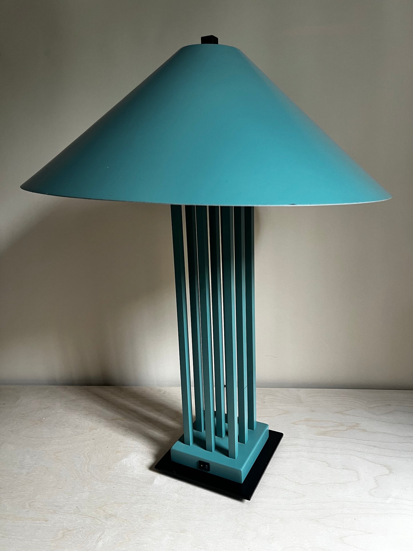 1990s Postmodern Memphis Style Mint Green Sculptural Table Lamp