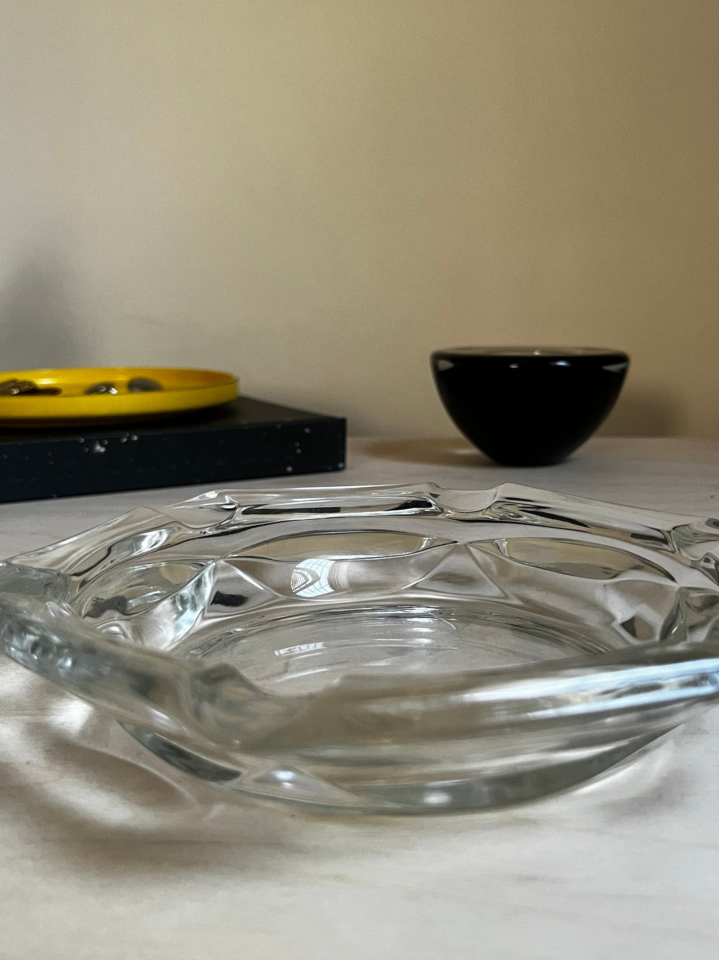 Glass Hexagon Catchall Dish | Geometric Jewelry Tray