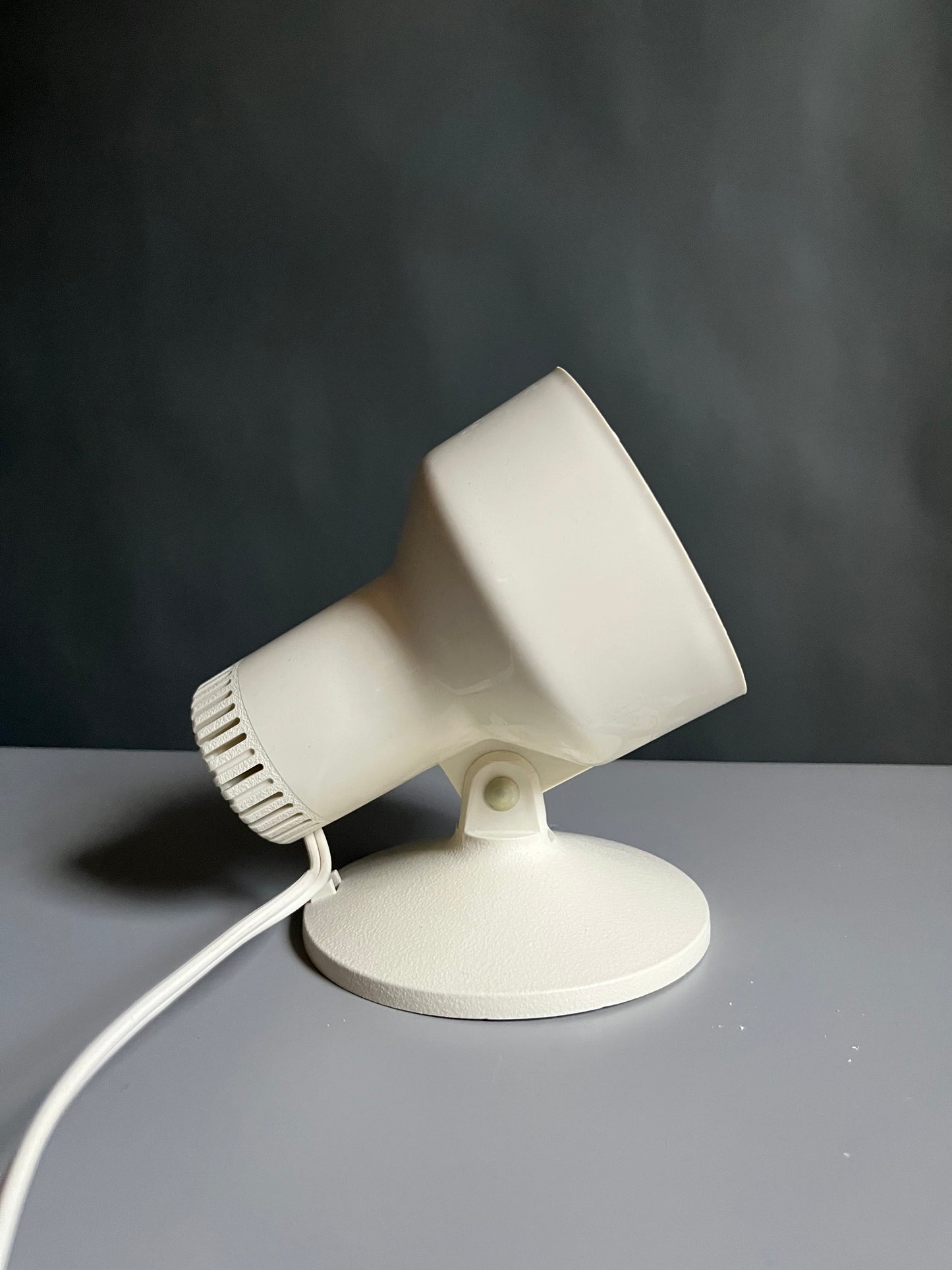 1970s GE Portable Spotlight Lamp | Minimal Off-White Modern Lighting