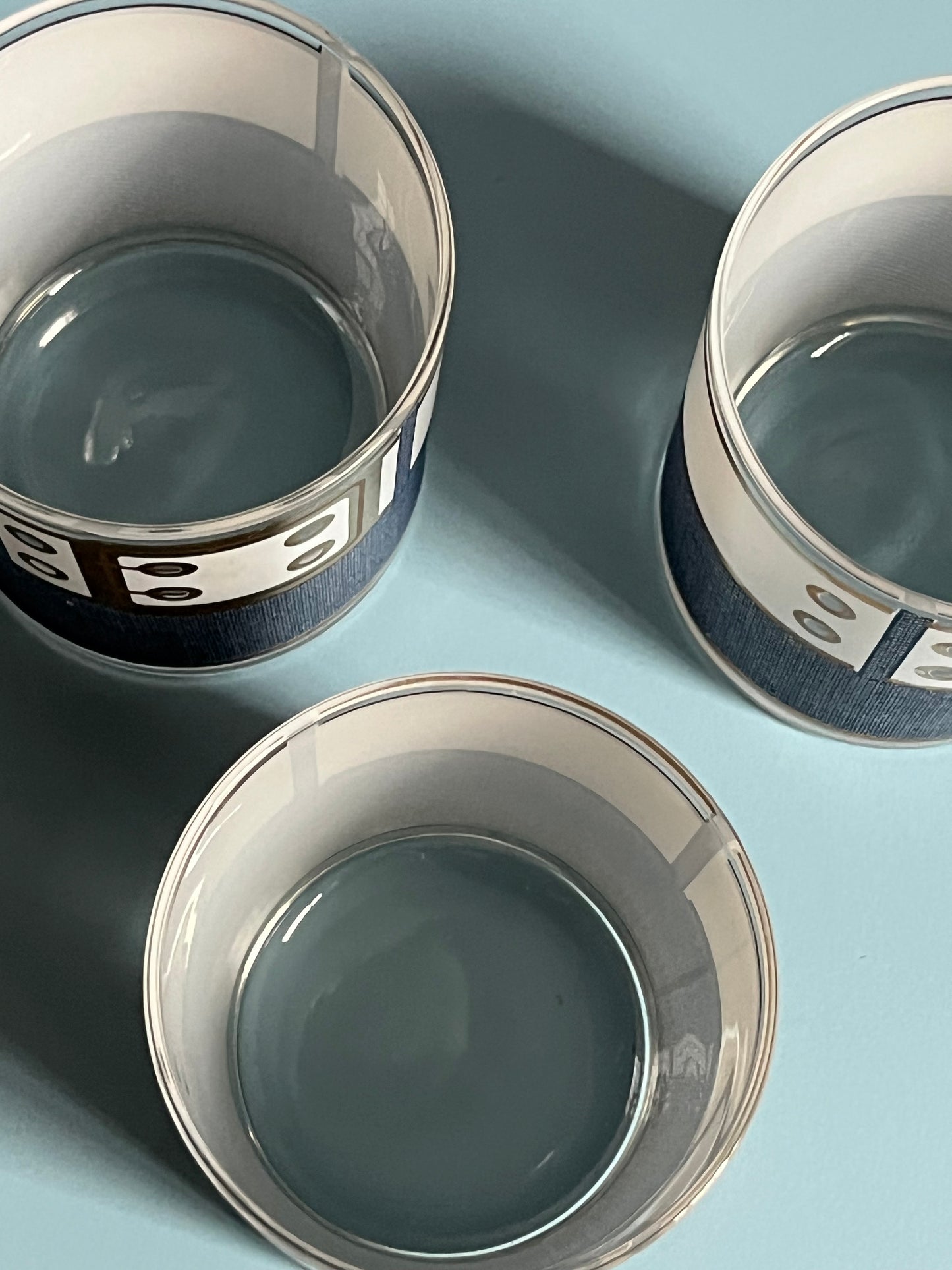 1970s ‘Denim & Belt’ Cocktail Glasses | Set of 3