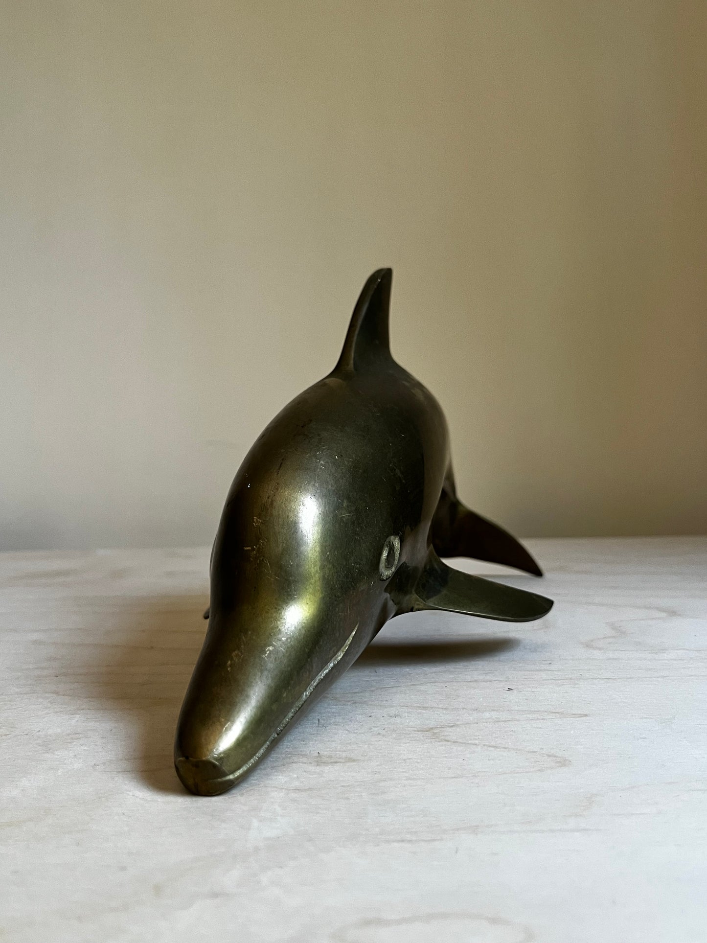 XL 13” Brass Dolphin Figure