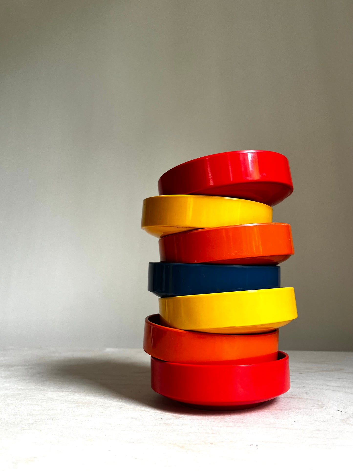 Rosti Mepal Melamine Snack Bowls | Set of 7 |Danish Modern Primary Colors