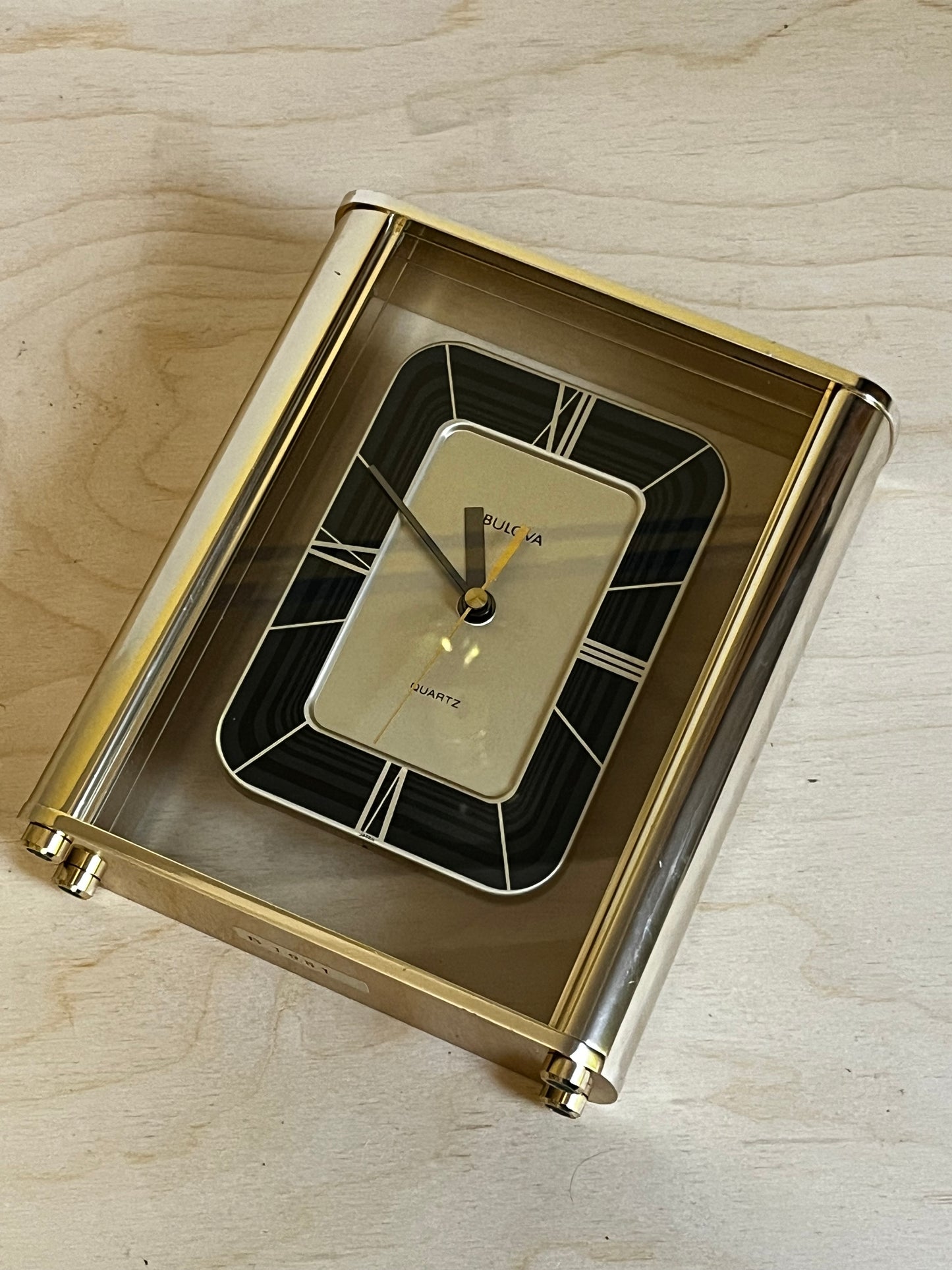 Bulova Art Deco Style Floating Desk Clock
