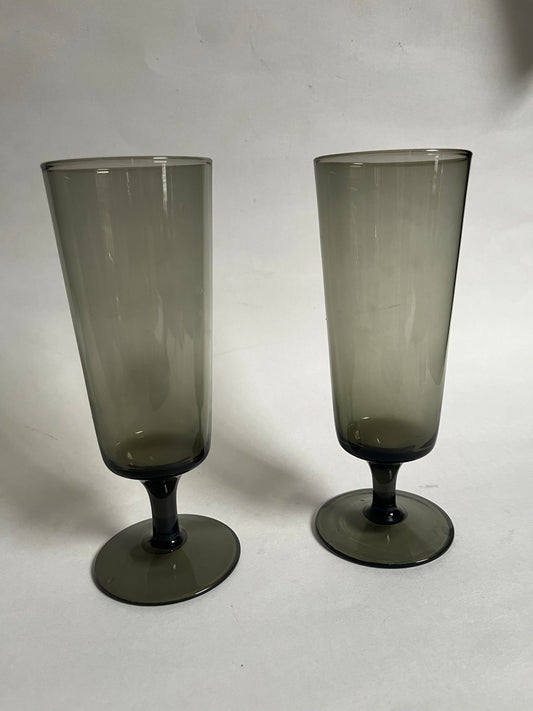 Smokey Grey Pilsner Glasses | MCM Barware, set of 2