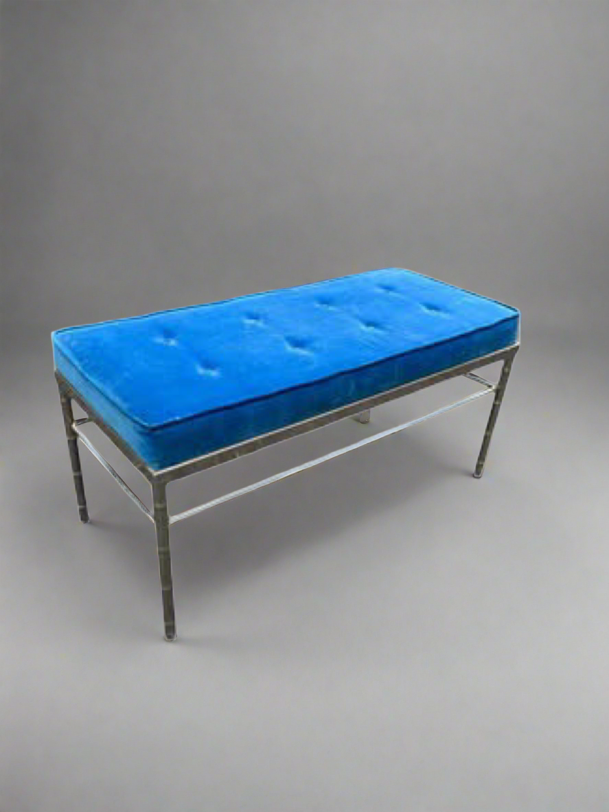 Chrome & Velvet Bench | George Koch Sons