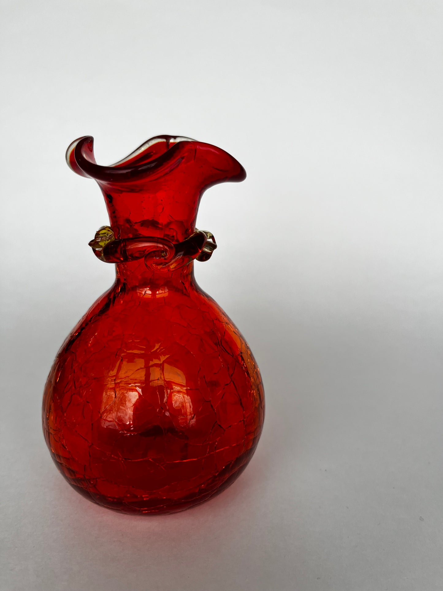 Hand-blown Red Orange Glass Vase | by Pilgrim Glass Company