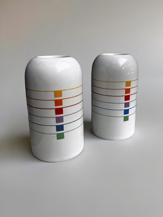 Rainbow Ceramic Candle Holders for Block Bernarda by Jack Prince