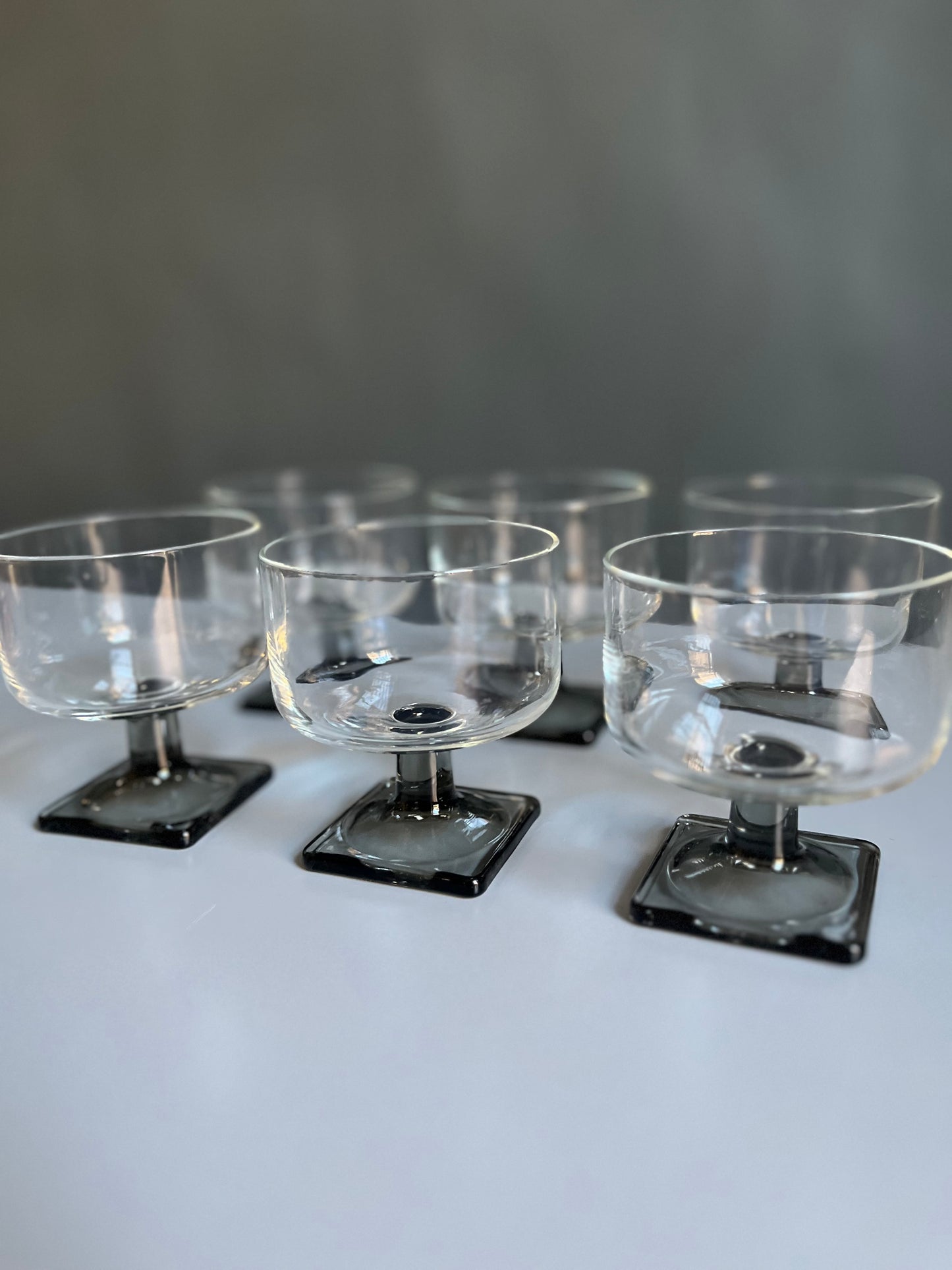 Federal Glass Nordic Midnight Smoked Gray Coupes | Set of 6