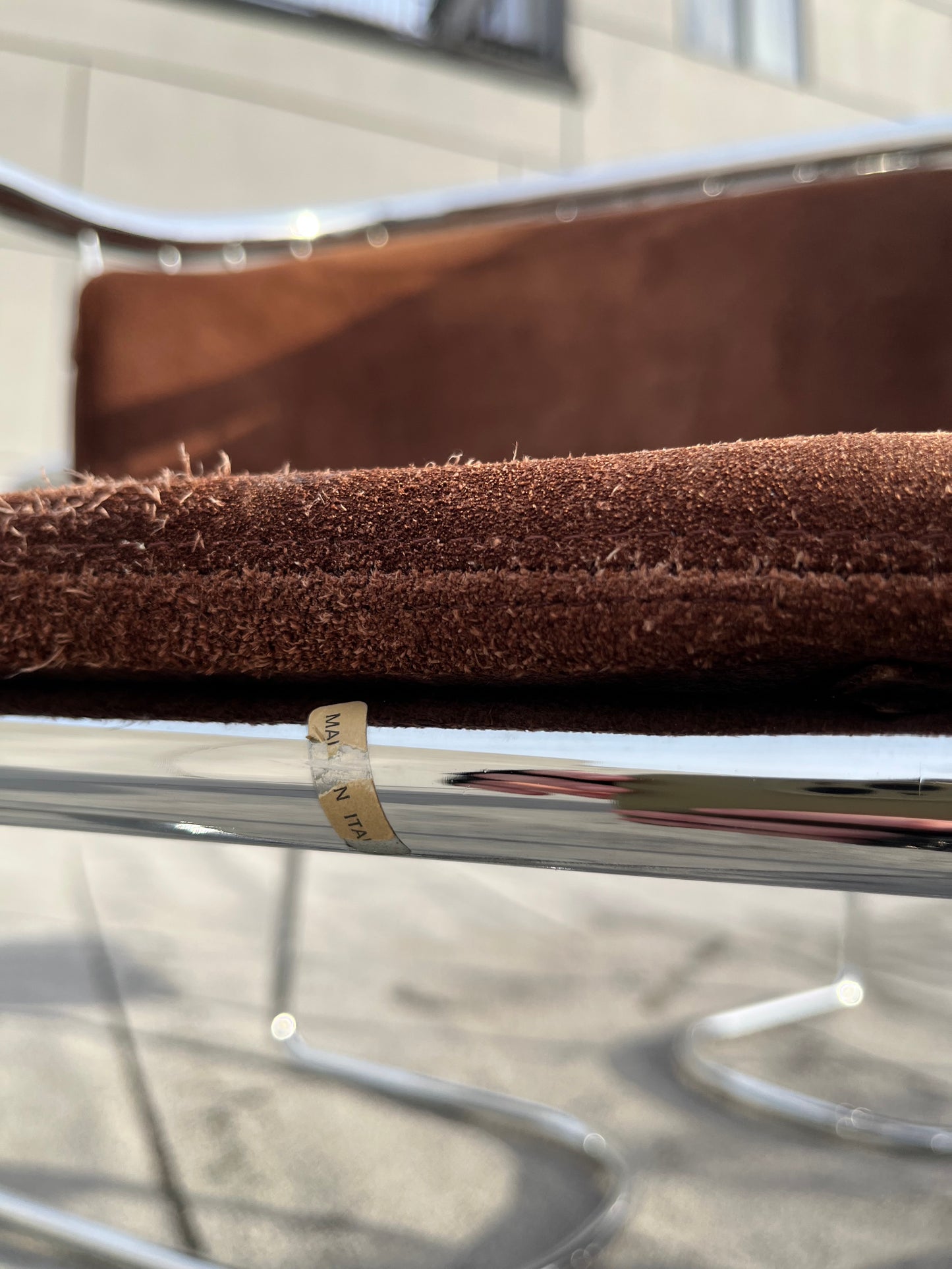 Gastone Rinaldi Cantilever Chairs | Chrome + Suede | Set of 4