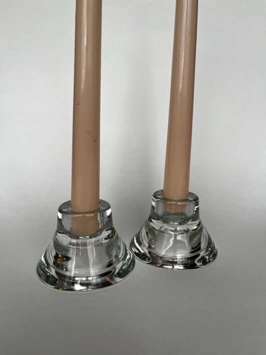 Vintage IKEA Harberg Glass Taper Holders | Set of 2