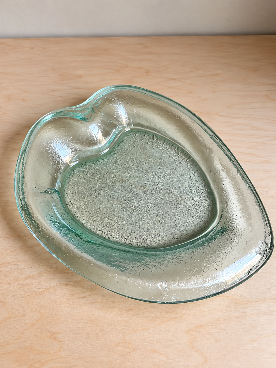 Sculptural Glass Catchall Tray | Organic Freeform Design | Seafoam Green