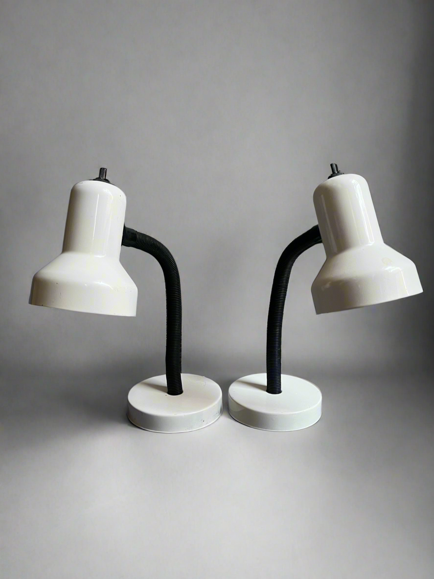 1980s White Gooseneck Lamp | MCM Revival Lighting