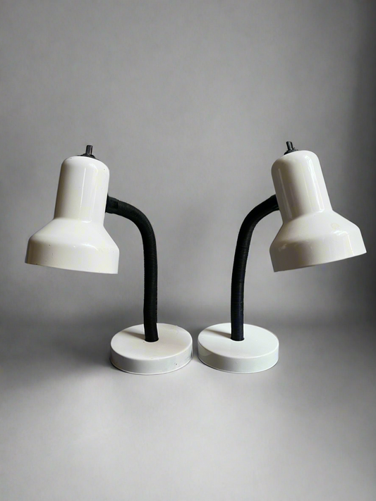 1980s White Gooseneck Lamp | MCM Revival Lighting