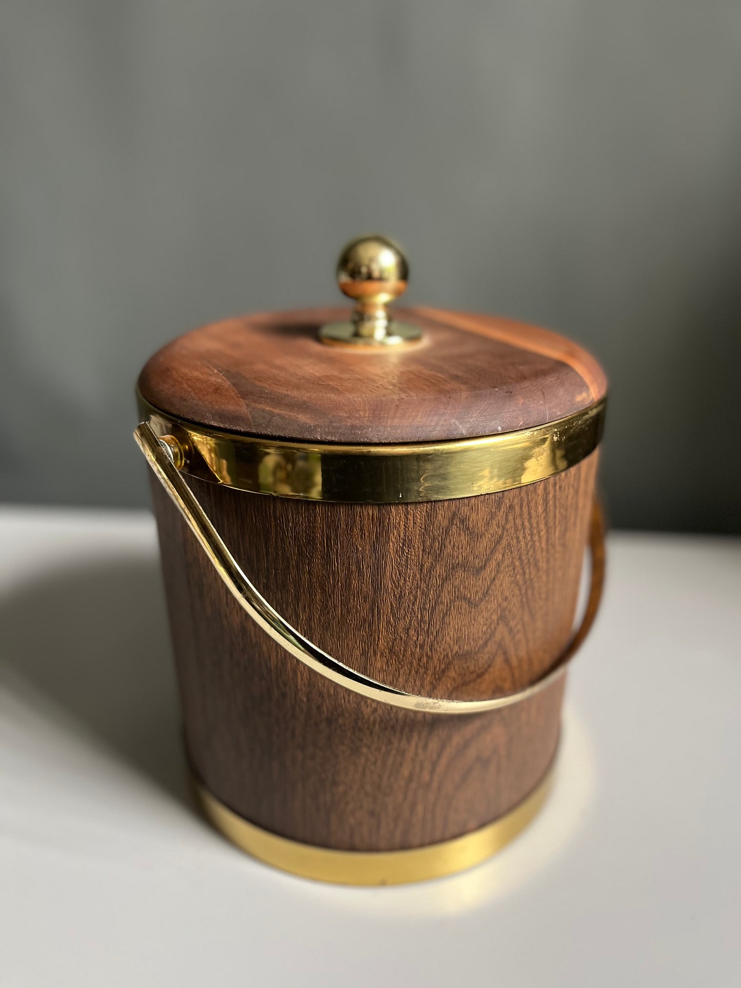 Wood & Brass Ice Bucket