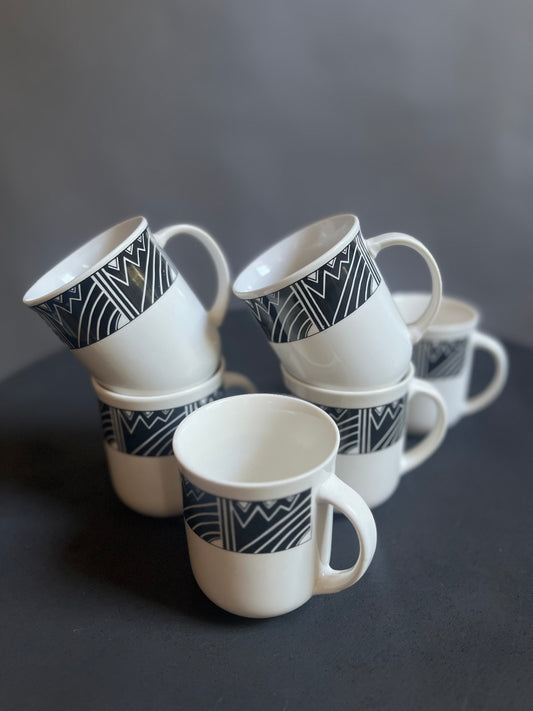 Oneidacraft “Contours” Stoneware Mugs | Set of 6