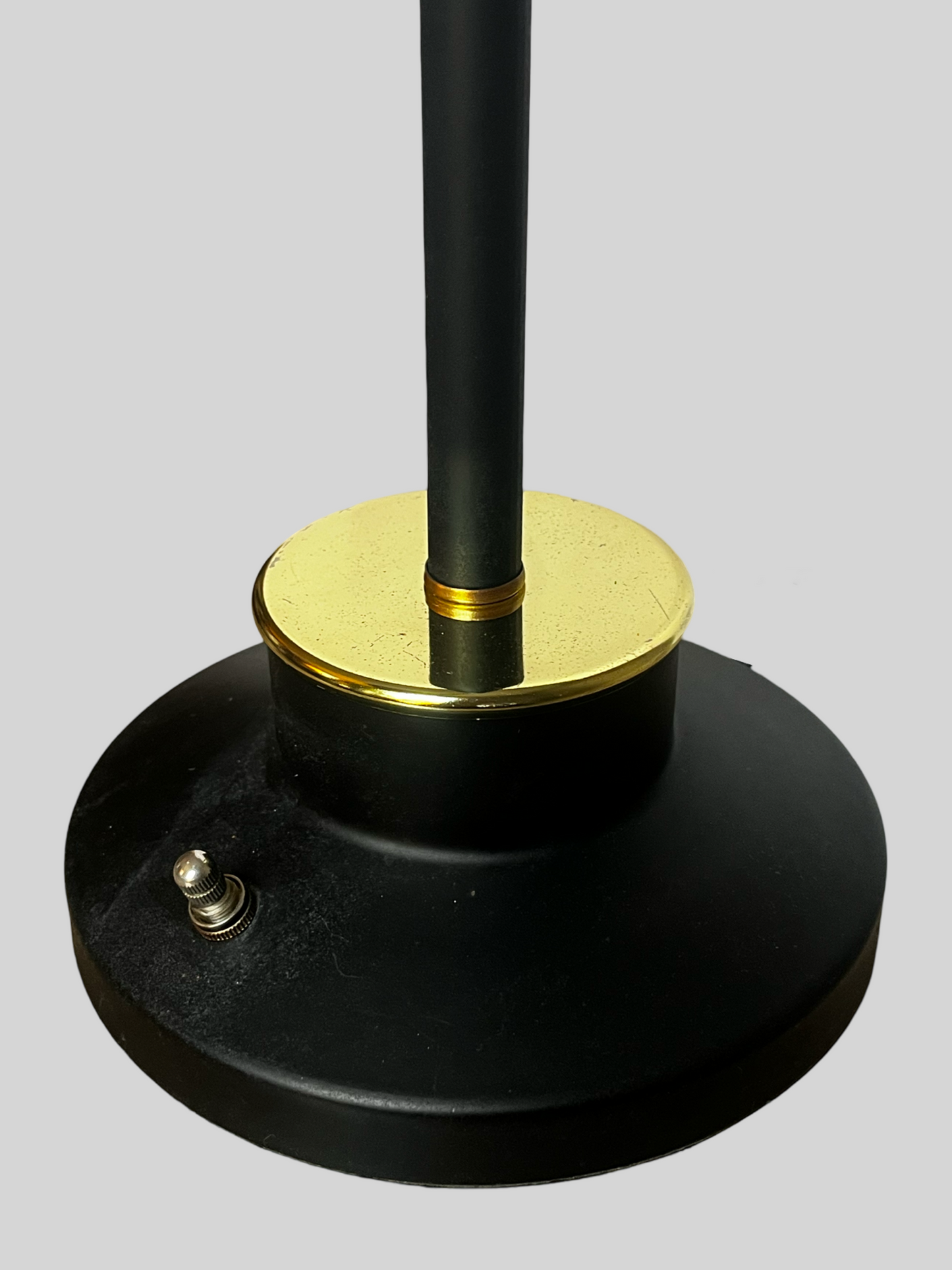 Modern Art Deco Table Lamp | Black Metal with Brass