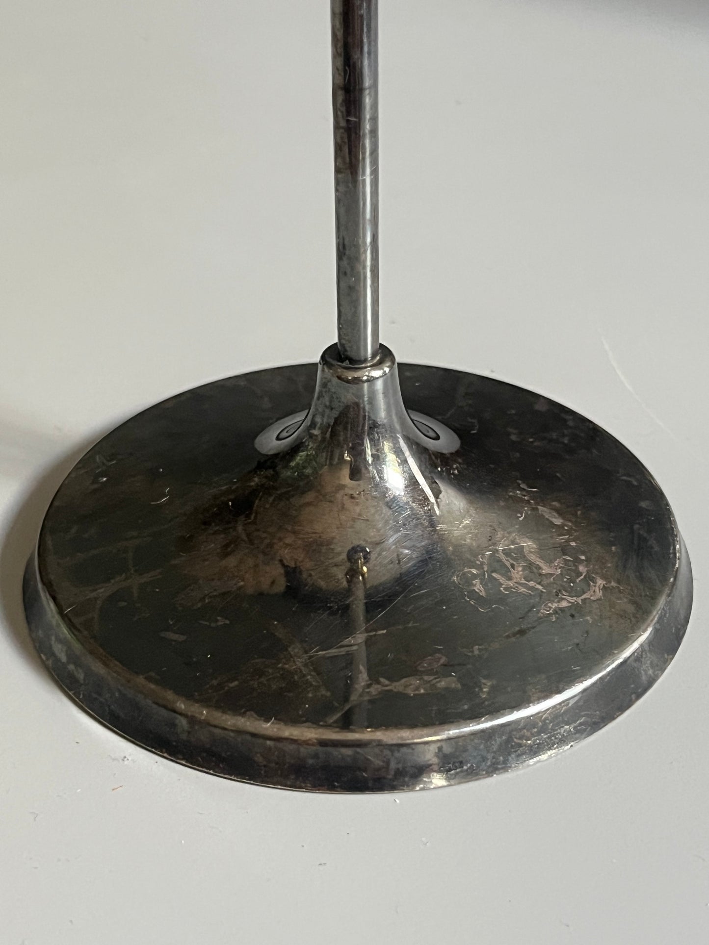 Modernist Silver & Brass Taper Candle Holder