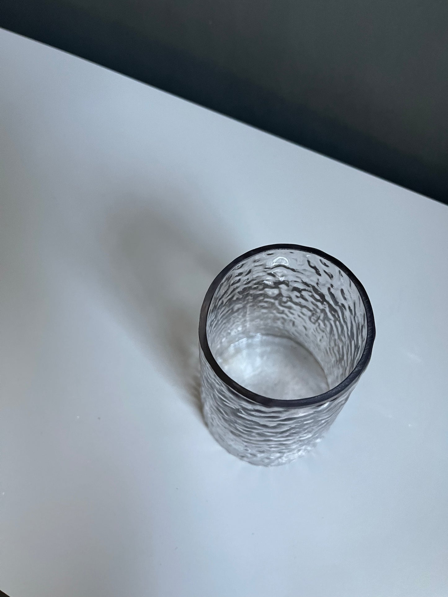 Smoky Textured Glass Vase