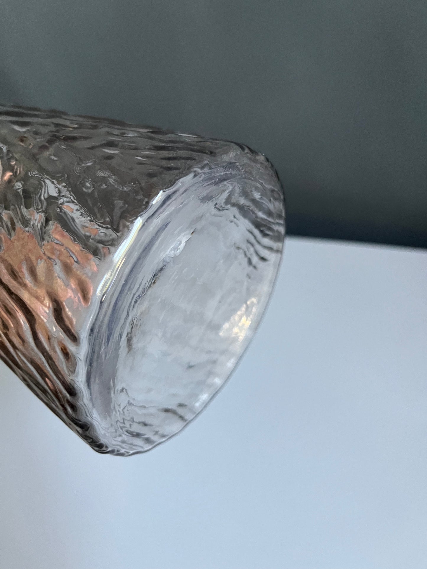 Smoky Textured Glass Vase