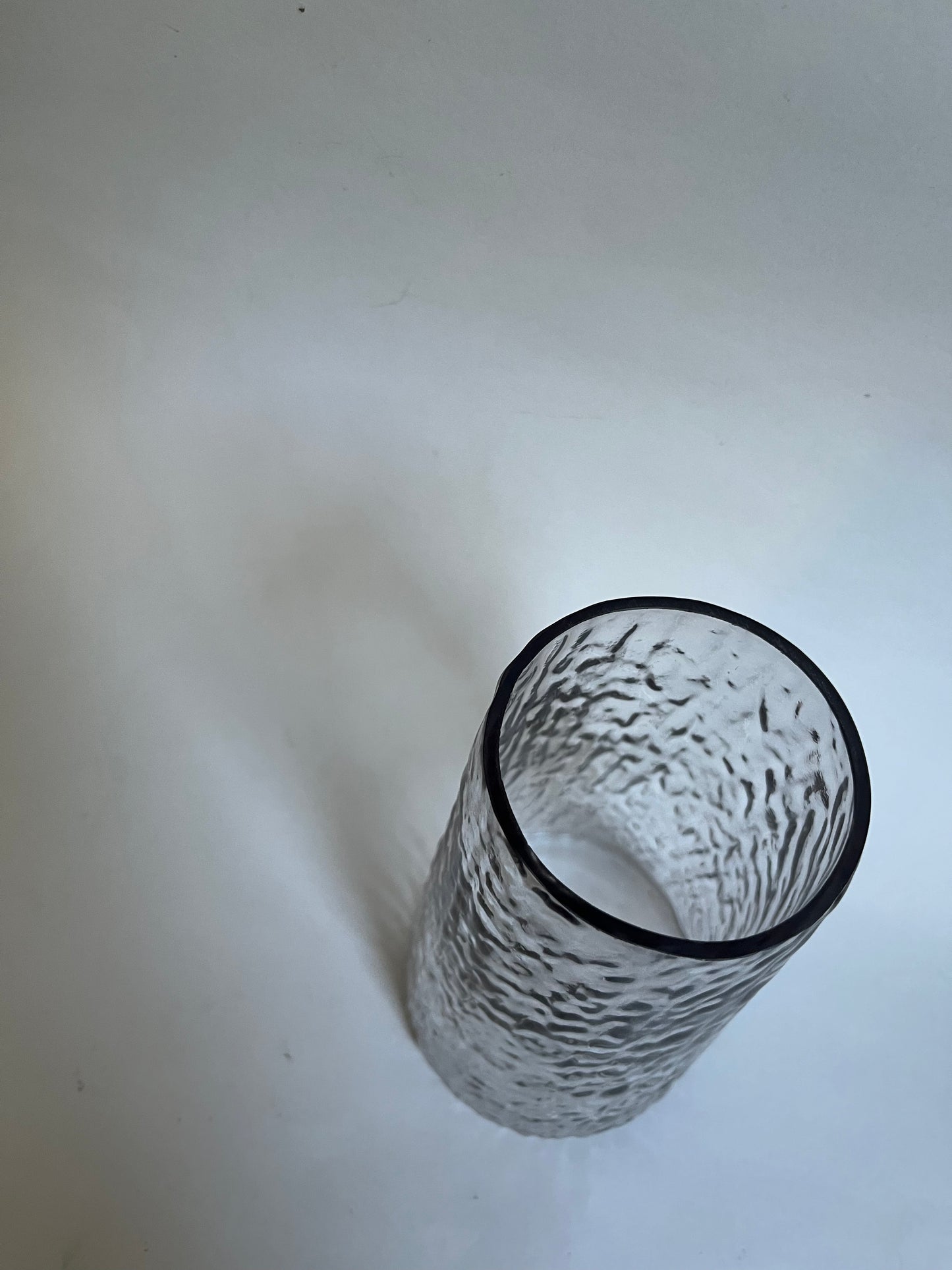 Smoky Textured Glass Vase
