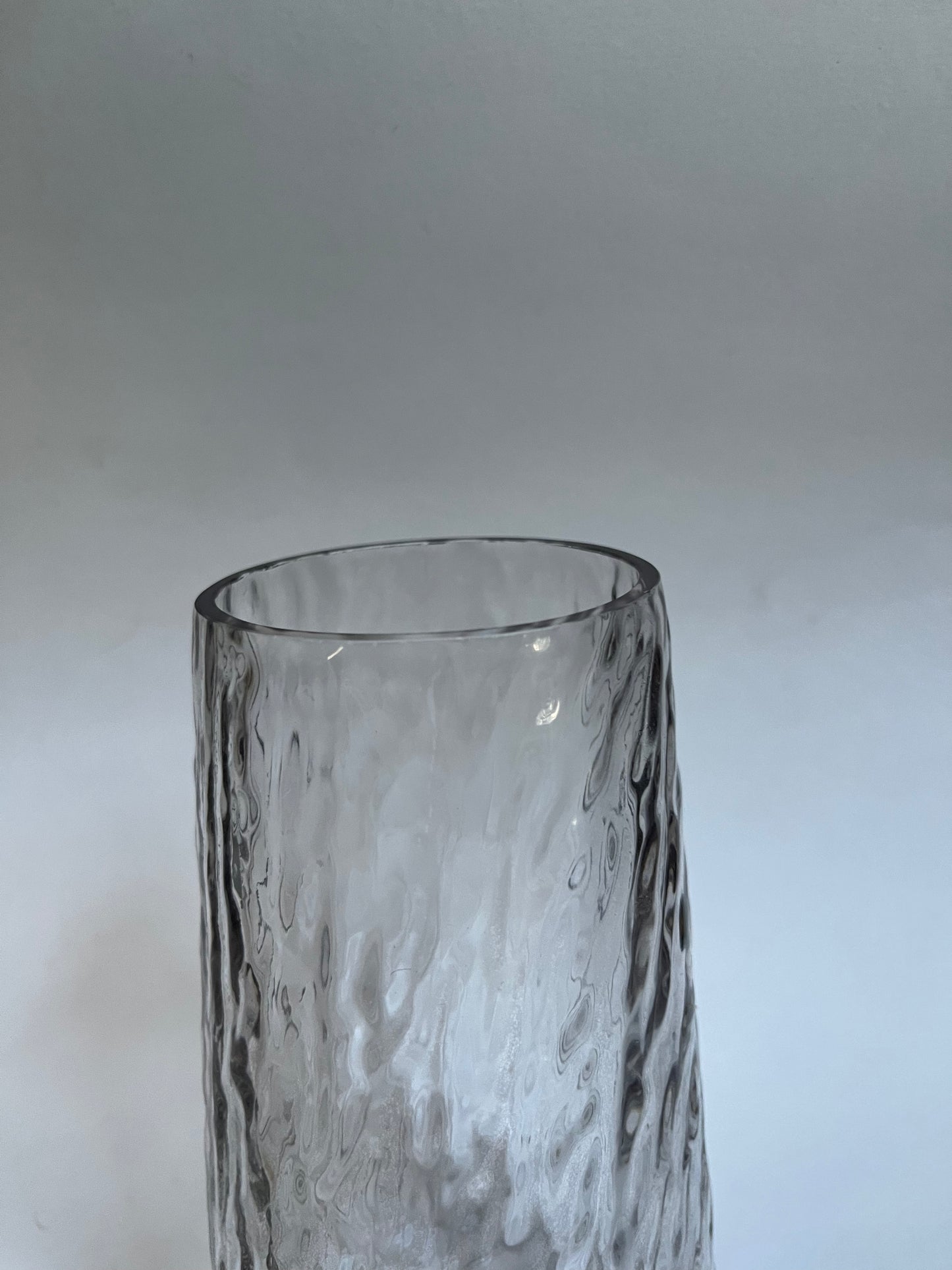 Smoky Textured Glass Vase