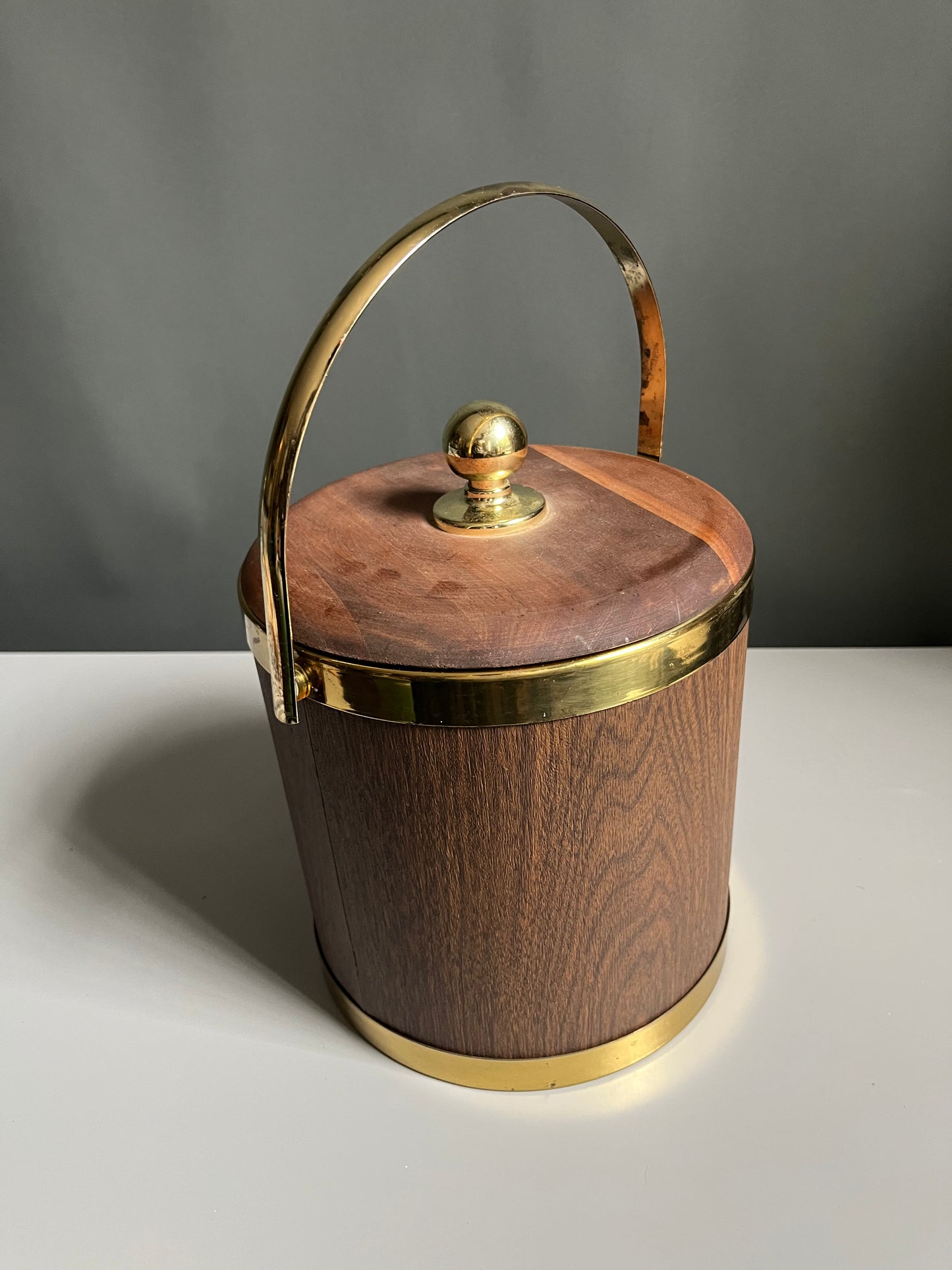 Wood & Brass Ice Bucket