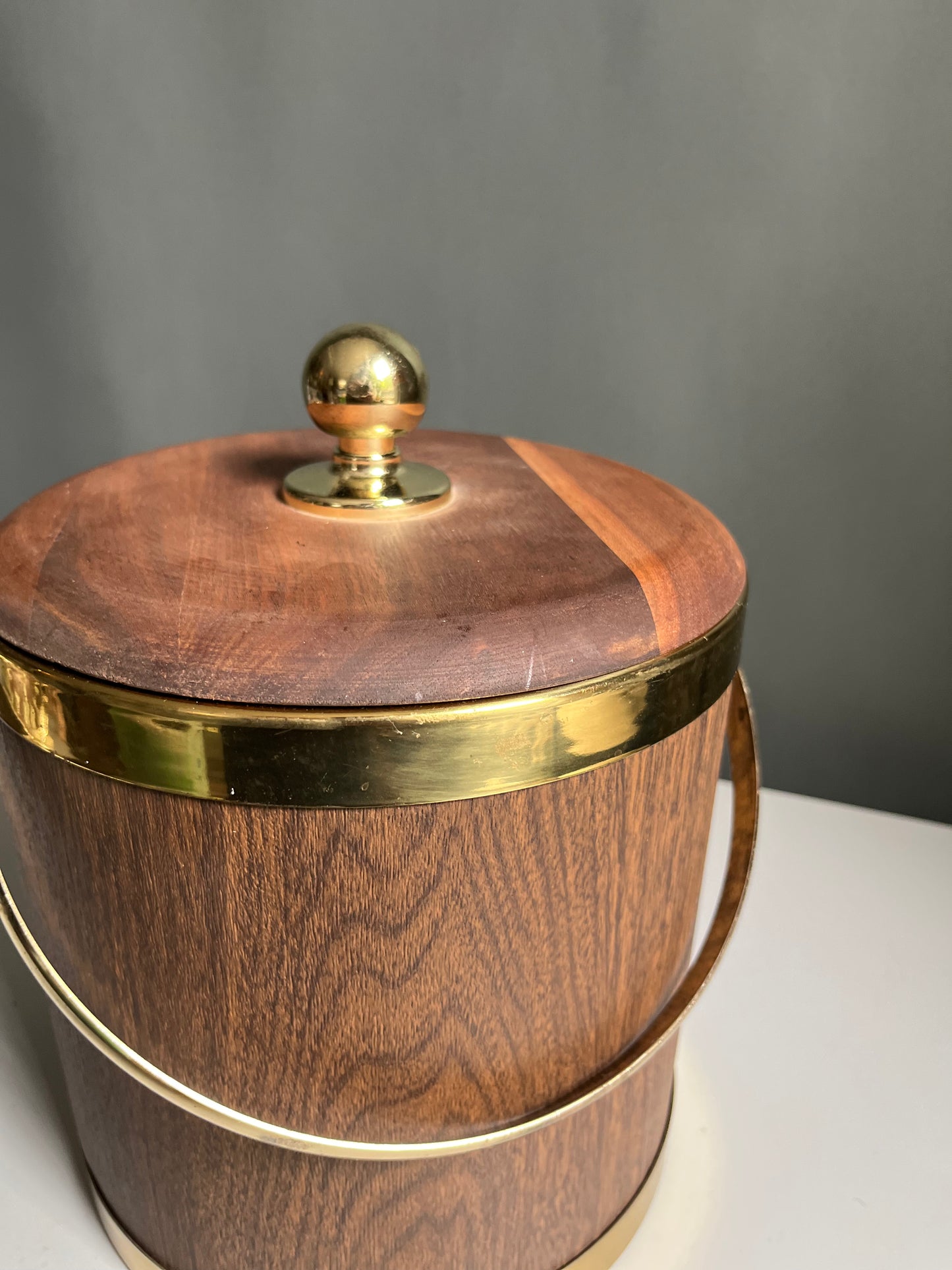 Wood & Brass Ice Bucket
