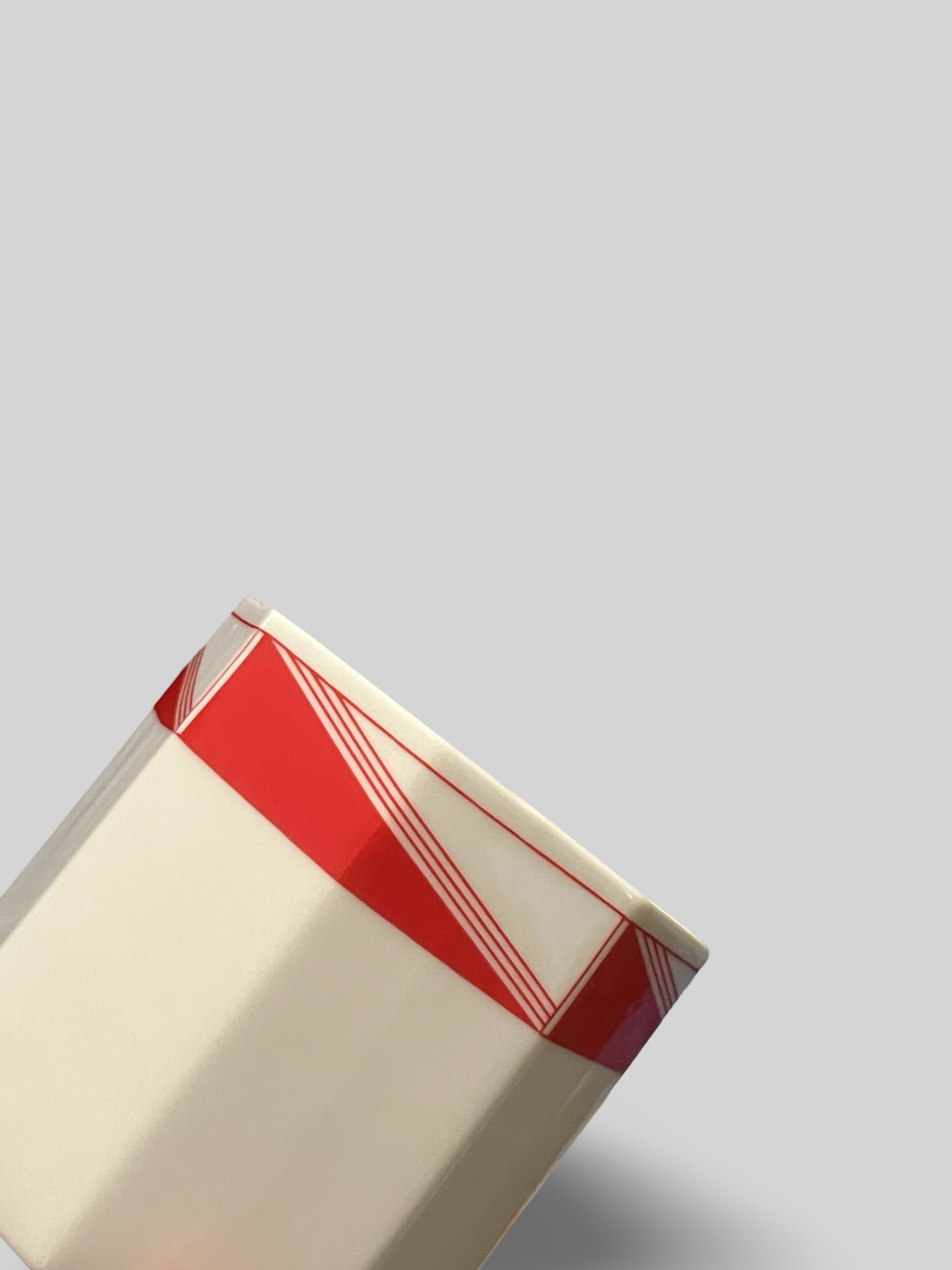 Modern Ceramic Sugar Bowl | Red Pinwheel Design by Daniel Hechter