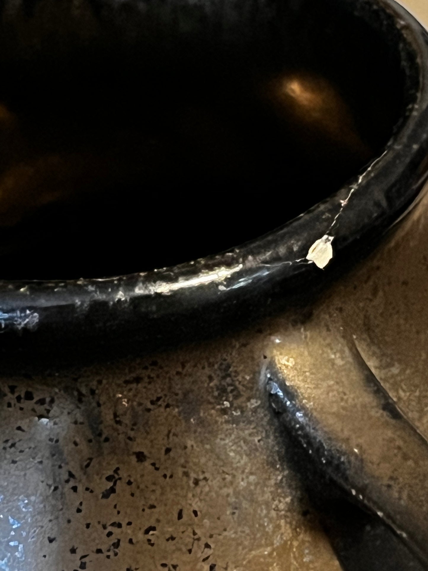 Metallic Bronze Ceramic Vessel