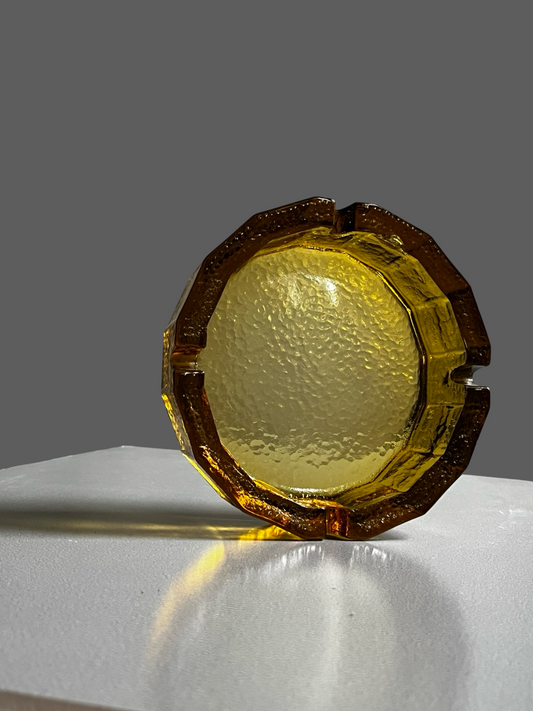 Blenko Amber Glass Ashtray