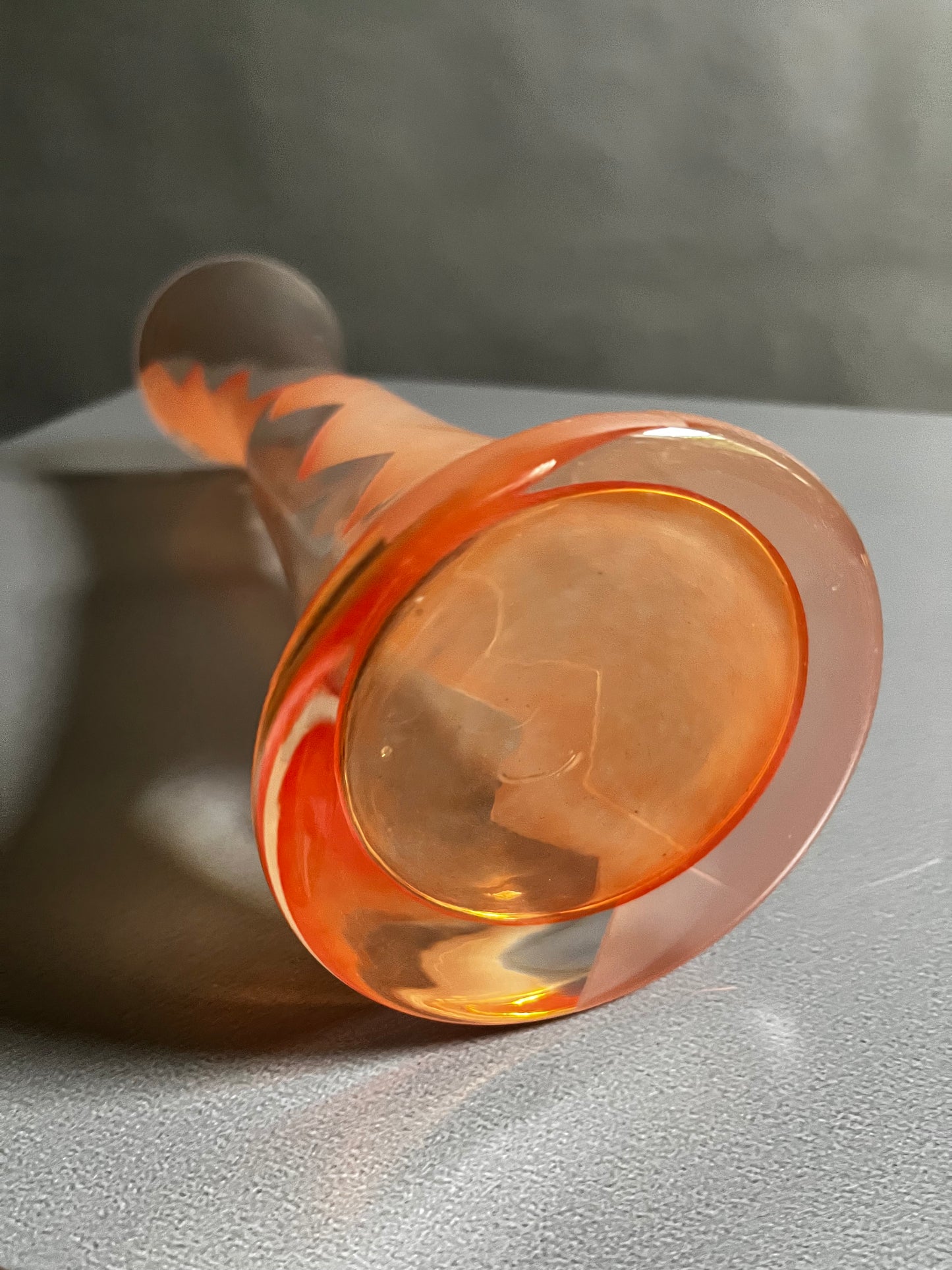 Vintage Glass Art Vase | Zigzag Frosted Design made in Poland