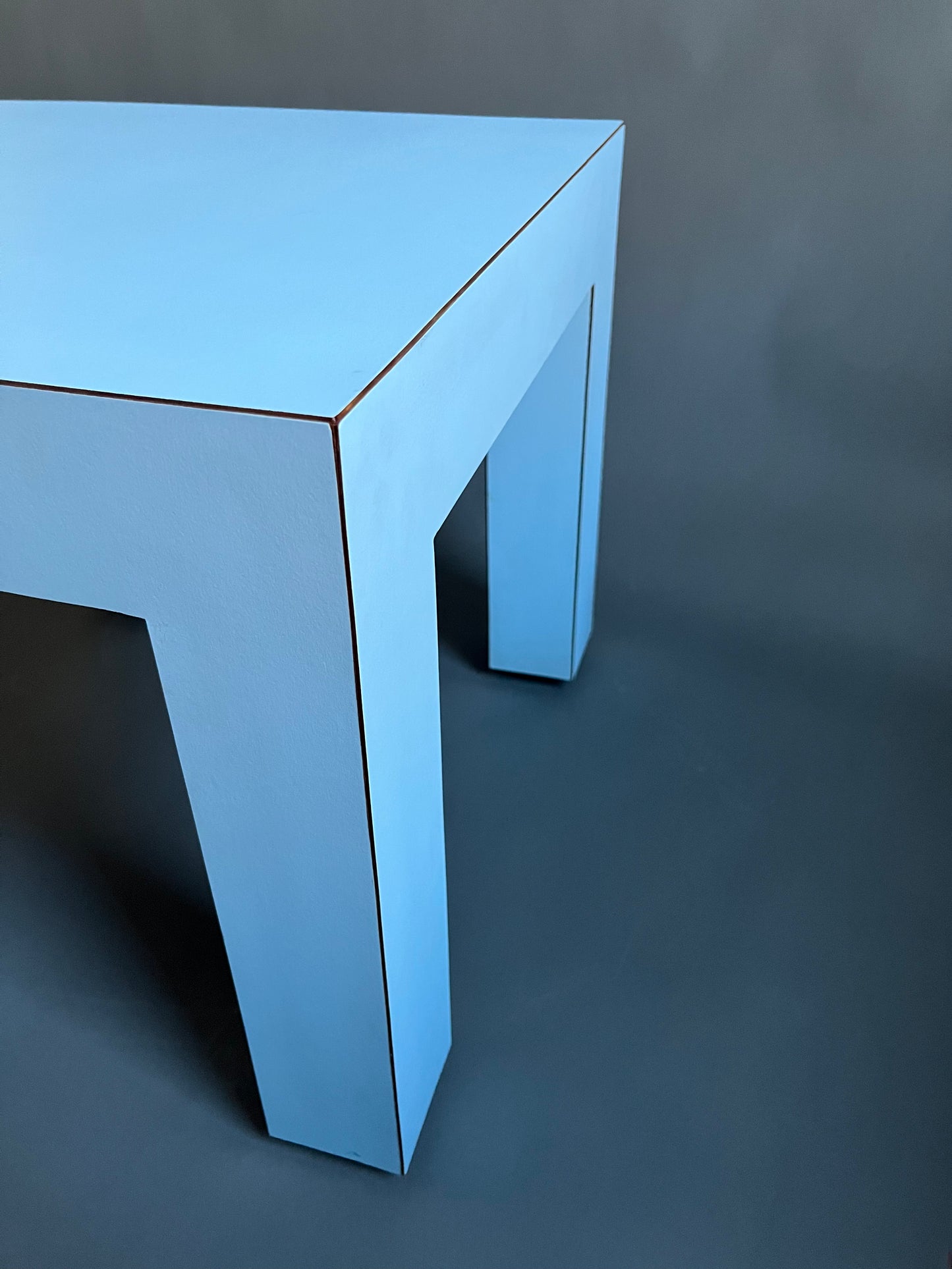 Parsons Table | Blue Formica Side Table