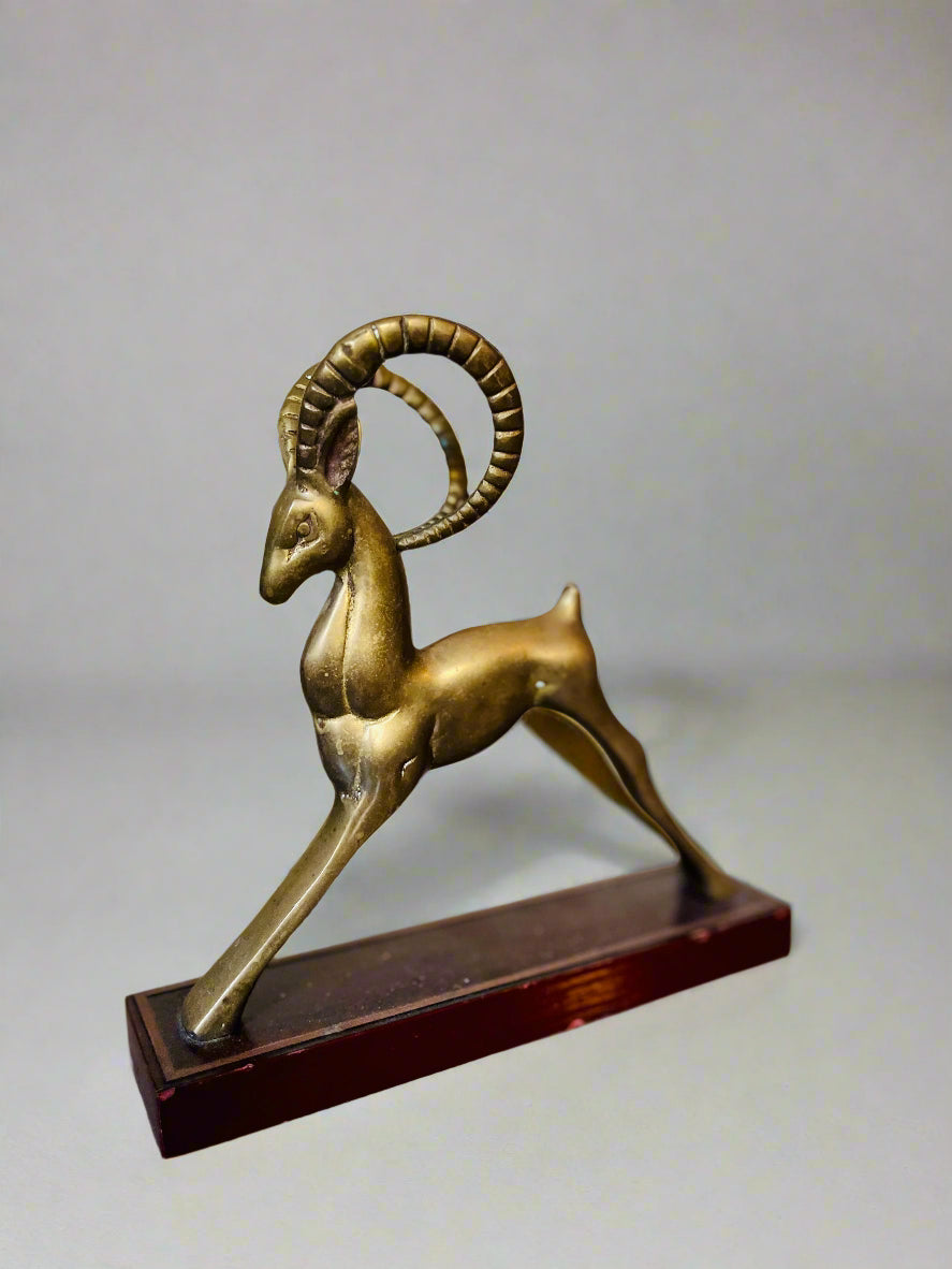 1950s Brass Gazelle Figure