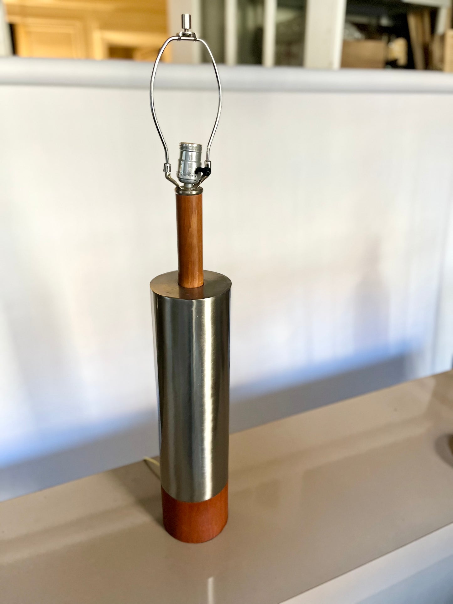 Brushed Aluminum Column Table Lamp by Laurel Lamp Co.