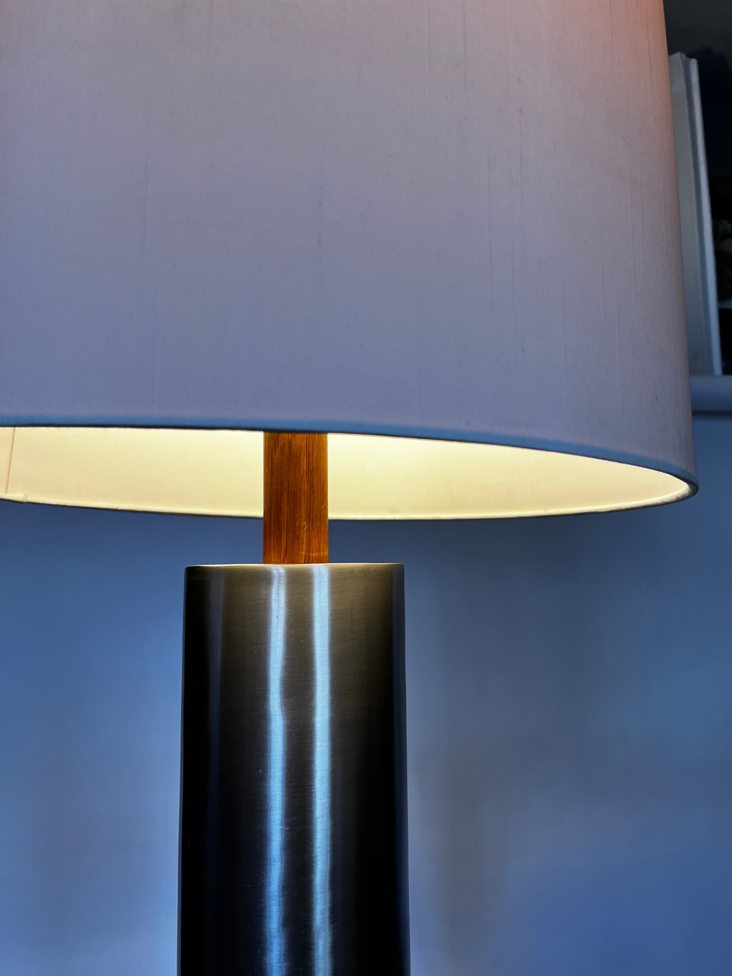 Brushed Aluminum Column Table Lamp by Laurel Lamp Co.