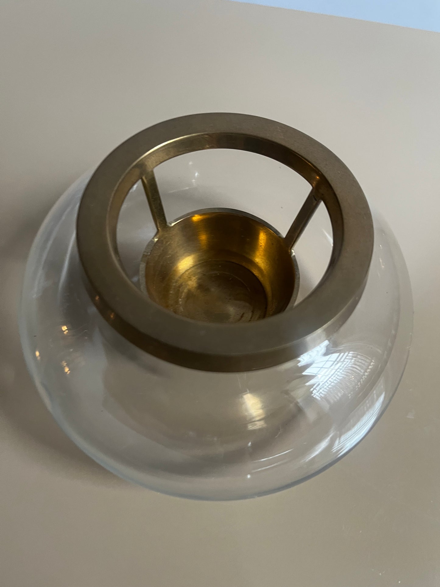 Glass & Brass Modern Tealight Holder
