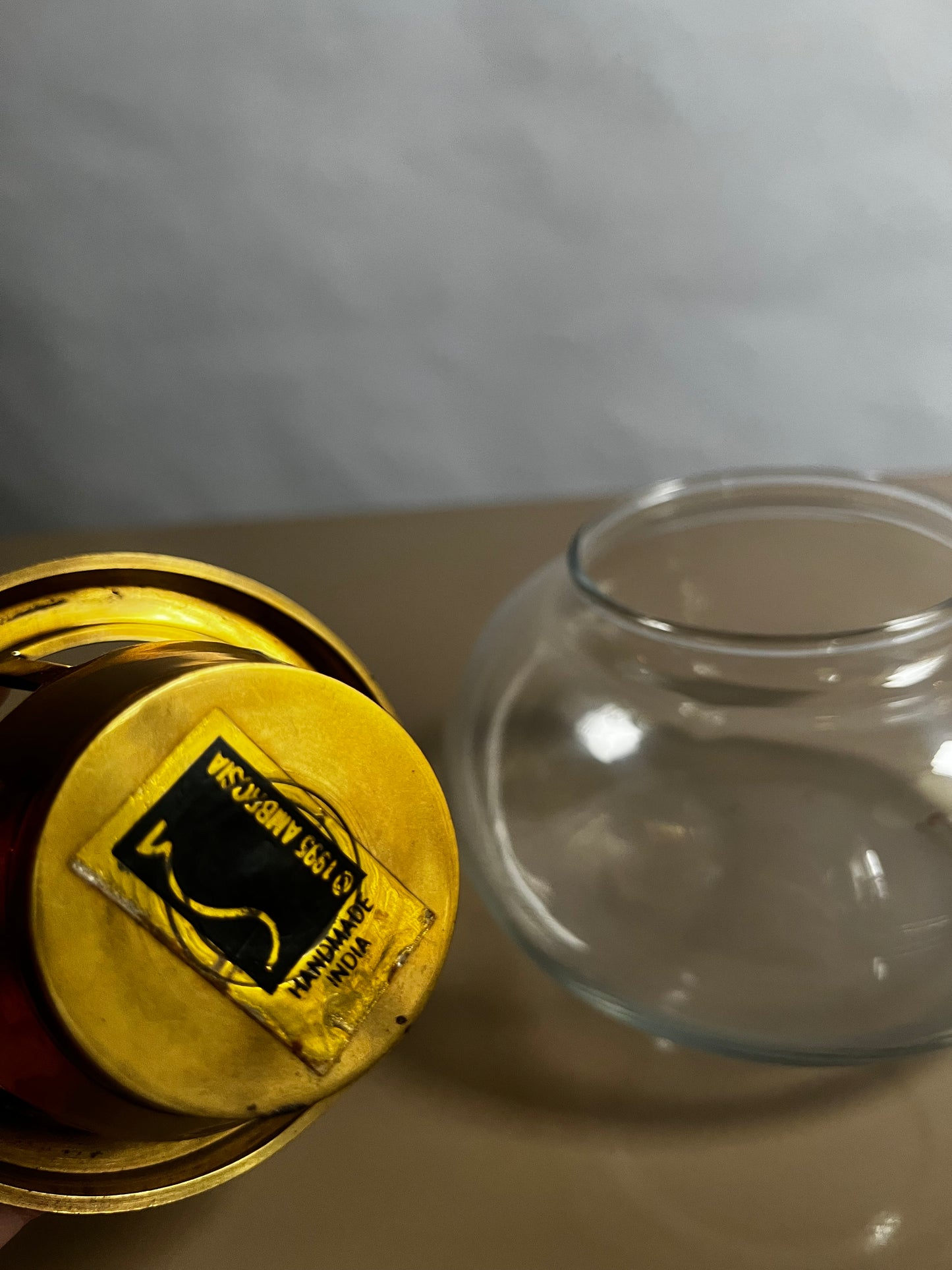 Glass & Brass Modern Tealight Holder