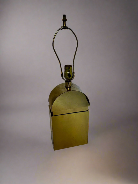 1980s Brass Deco Table Lamp