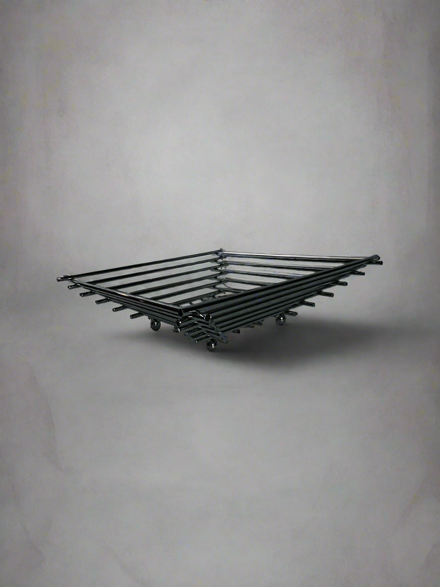 Postmodern Stacked Chrome Fruit Bowl