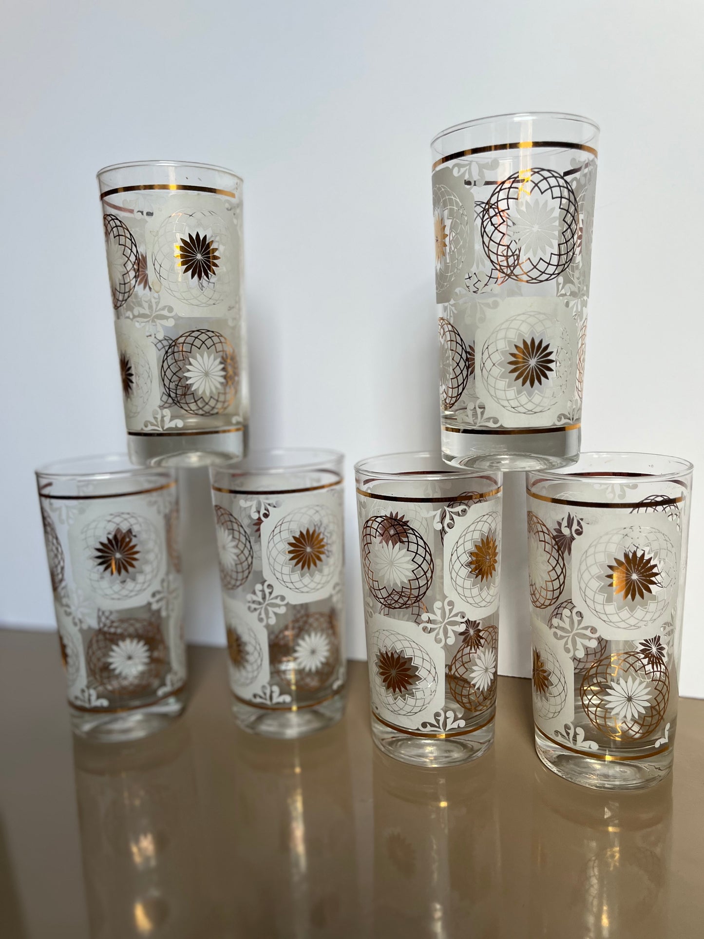 Mid Century Modern Highball Glasses | Set of 6