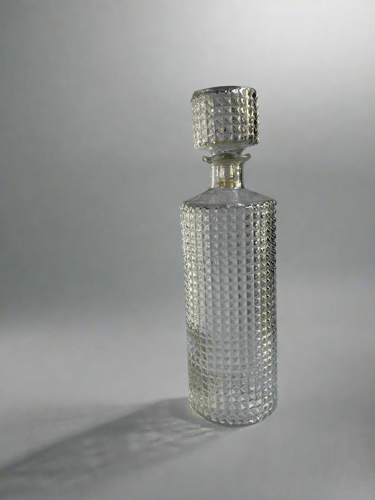 1950s Diamond Cut Glass Decanter